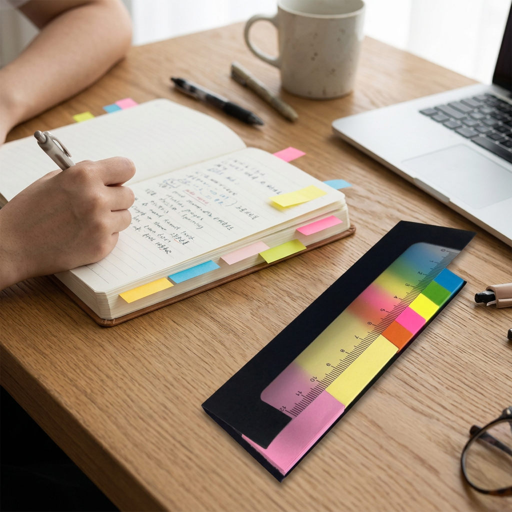 Custom Logo Dual-purpose Post-it Note Advertising Ruler