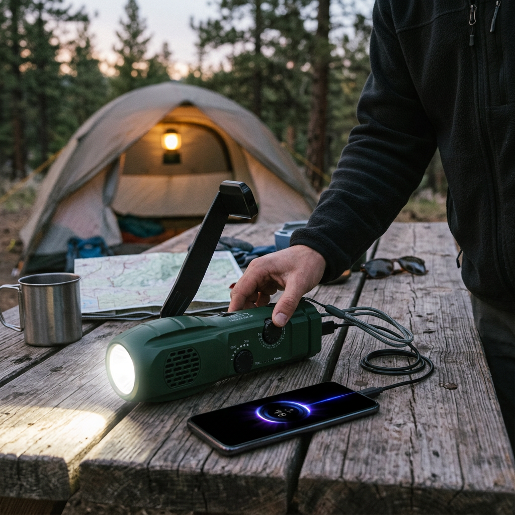 Custom Logo Hand-cranked Power Generation Multi-functional Flashlight