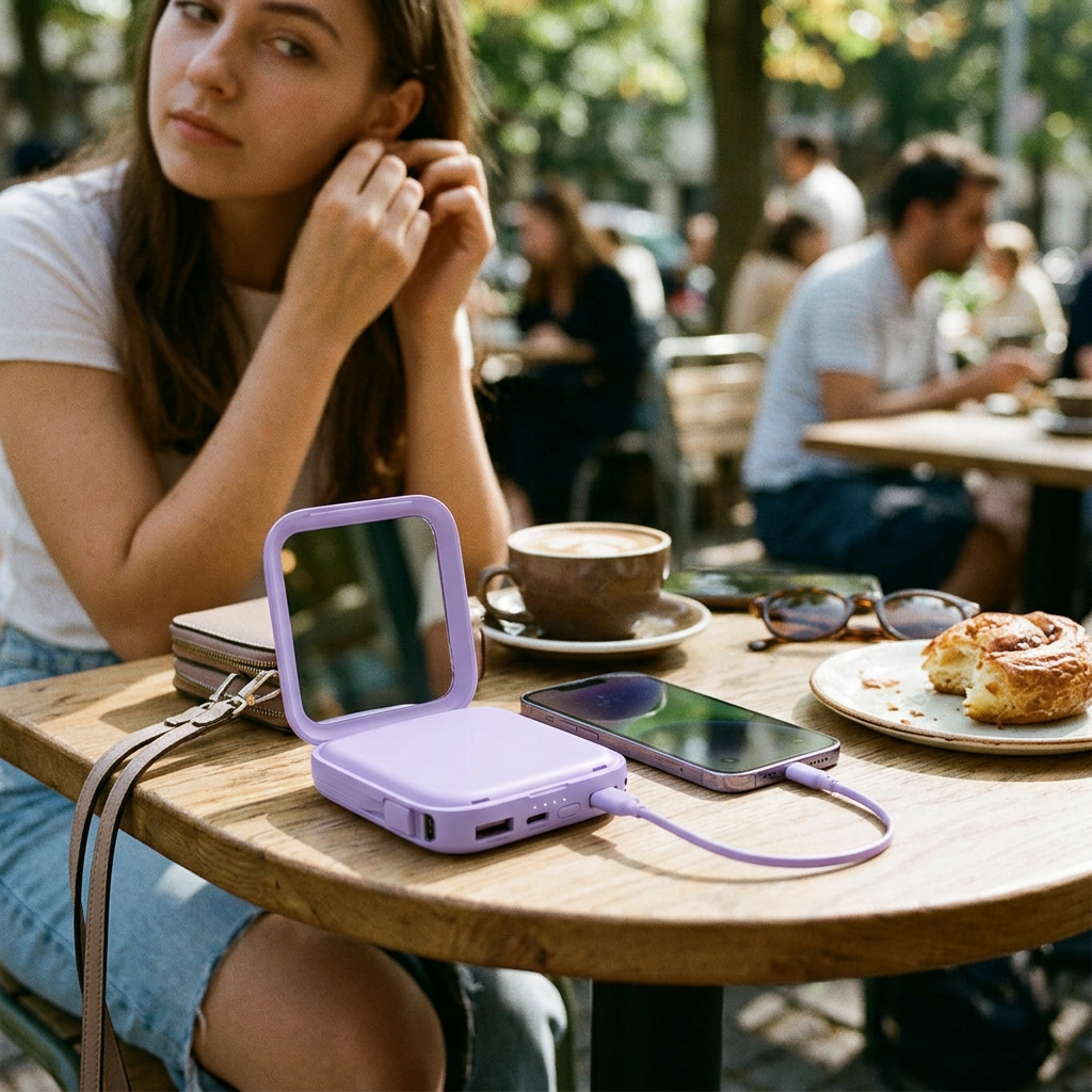 Custom Logo High-value Makeup Mirror Power Bank