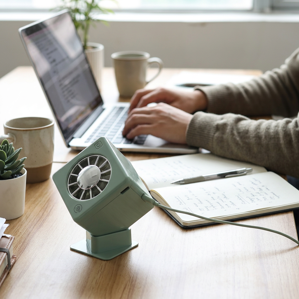 Custom Logo Office Square Desk Fan