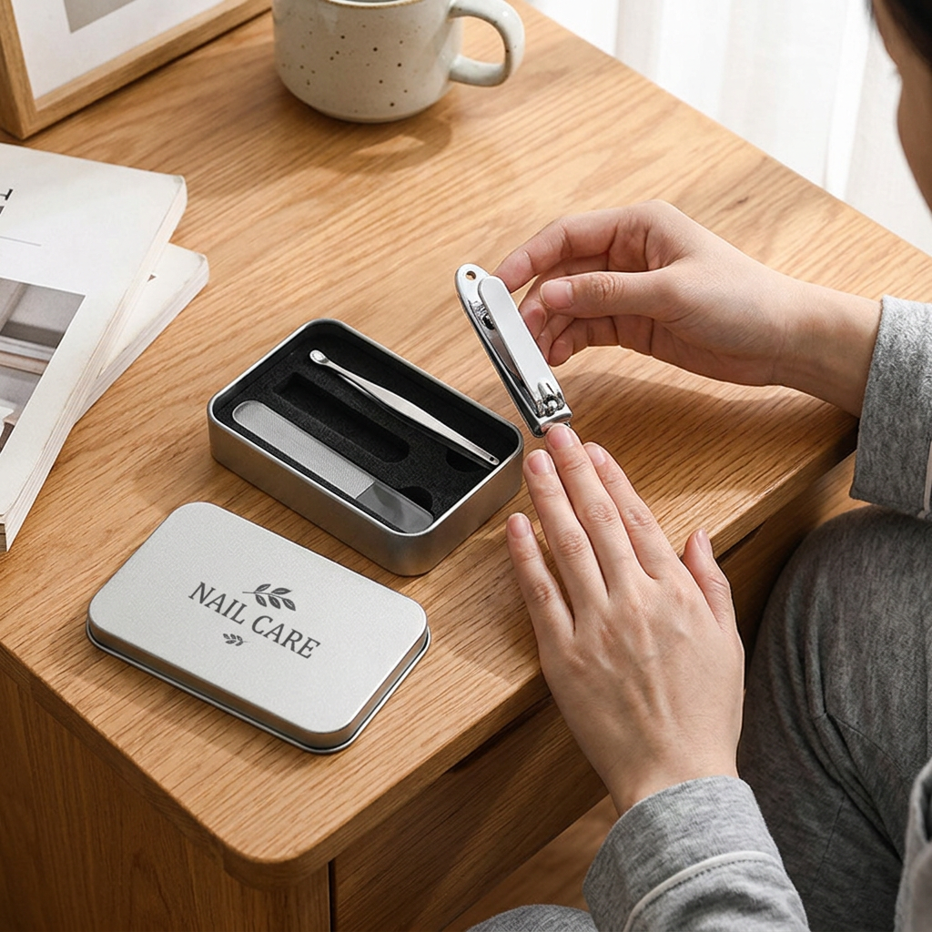 Custom Logo Nail Clipper Tin Box Set