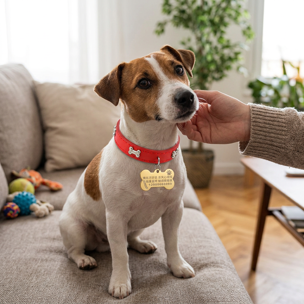 Custom Logo Leather Pet Collar