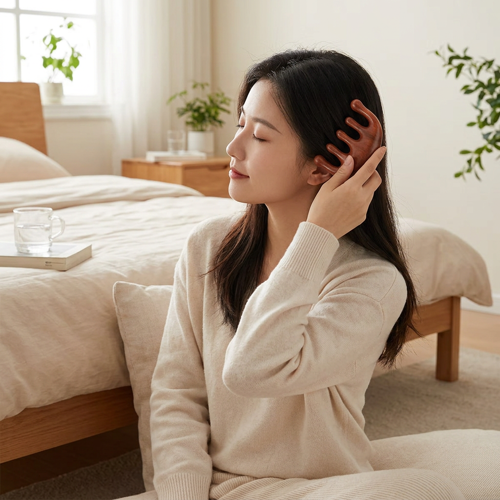 Custom Logo Sandalwood Scalp Massage Comb