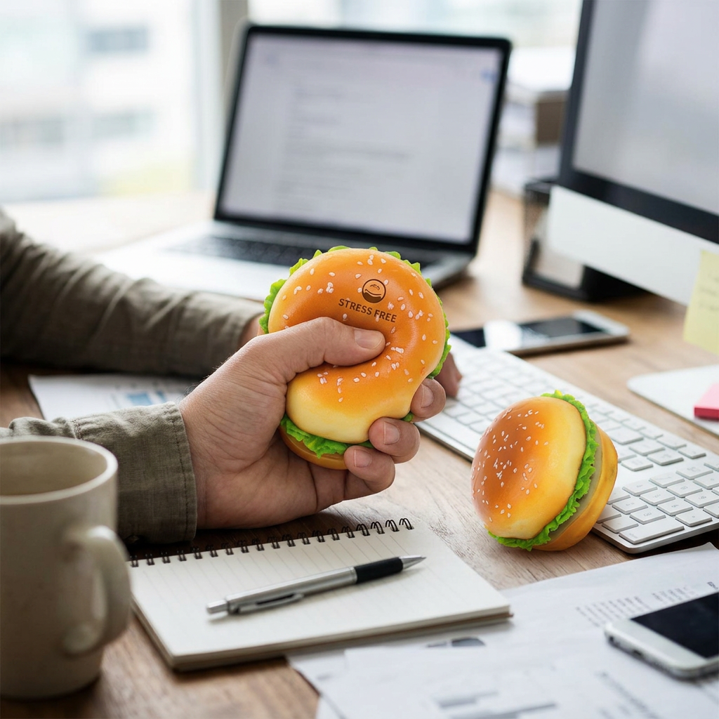 Custom Logo Simulated Hamburger Stress Relief Ball