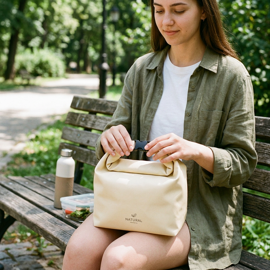 Custom Logo Snap Insulated Bento Bag