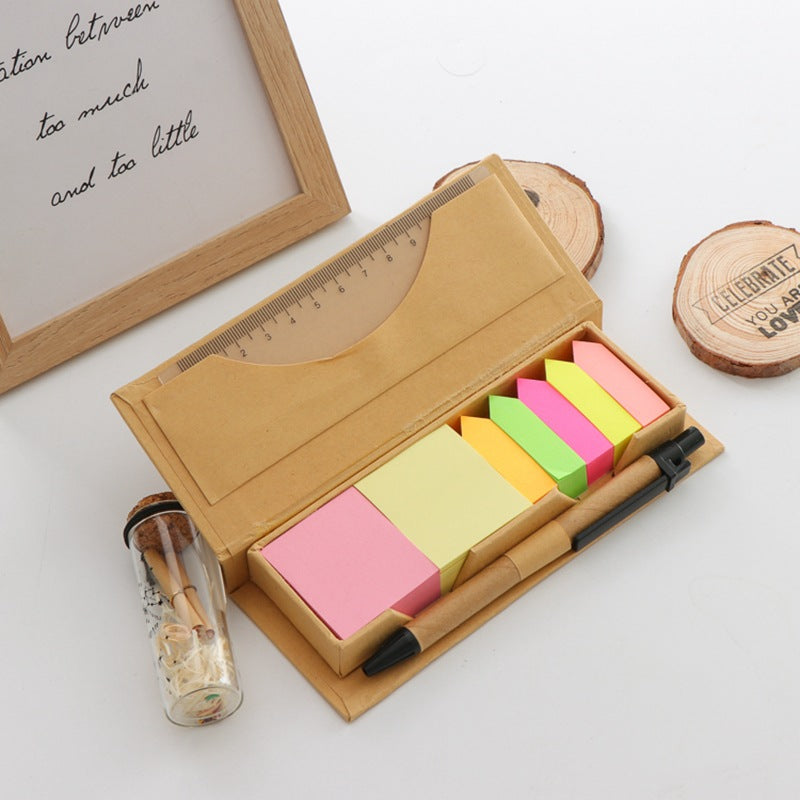Eco-friendly Sticky Note Paper Combination with Pen and Ruler, view 5 of 5