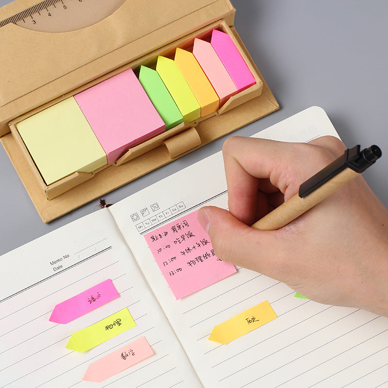 Eco-friendly Sticky Note Paper Combination with Pen and Ruler, view 3 of 5