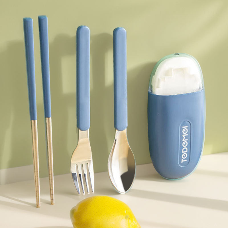 Custom Logo Compact Stainless Steel Cutlery Set | Premium Corporate Gifts and Custom Gifts