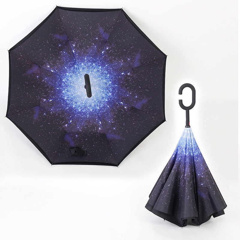 Rainbow Non-Dripping Reverse Umbrella, view 6 of 11