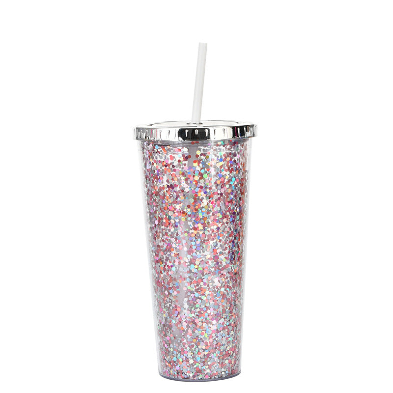 Shiny Sequin Straw Cup, view 10 of 24