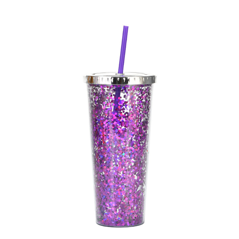 Shiny Sequin Straw Cup, view 21 of 24