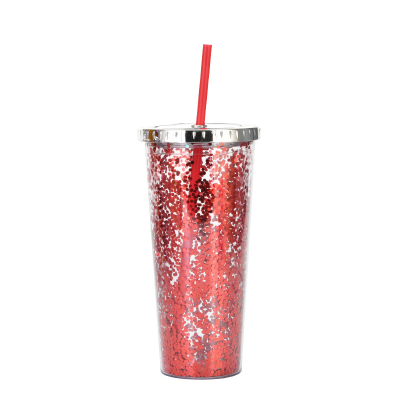 Shiny Sequin Straw Cup, view 22 of 24