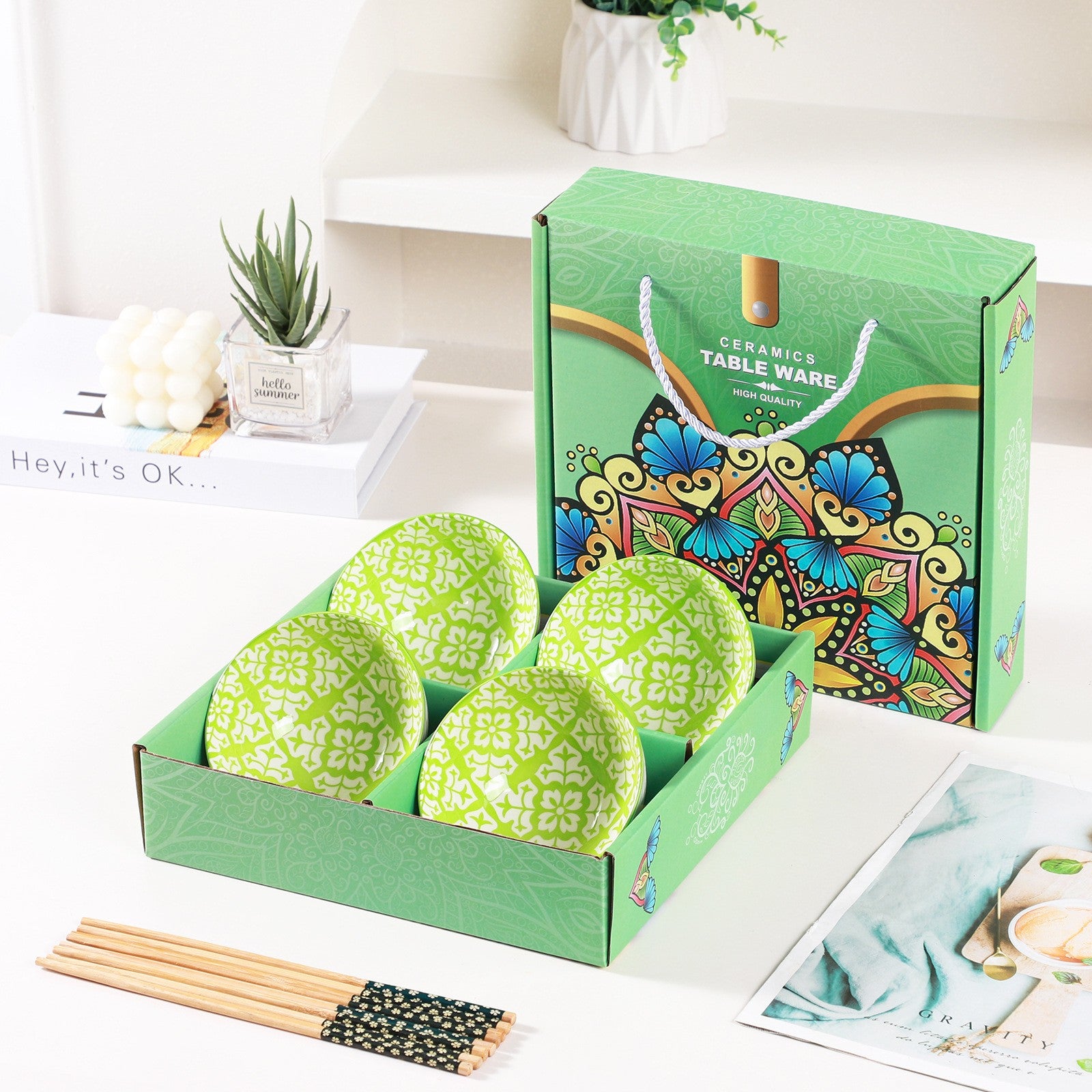 Custom Logo Japanese Snowflake Bowl Set | Premium Corporate Gifts and Custom Gifts