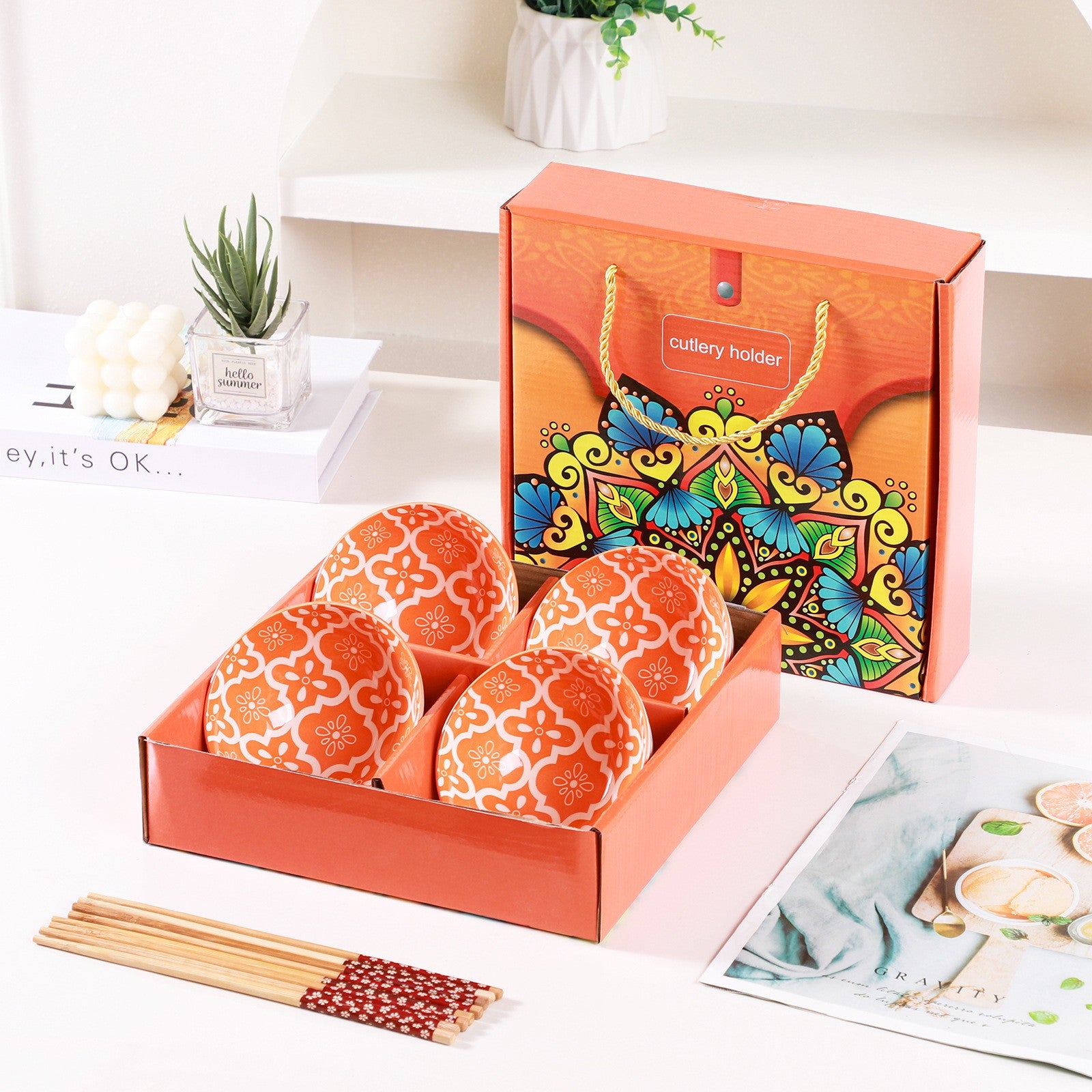 Custom Logo Japanese Snowflake Bowl Set | Premium Corporate Gifts and Custom Gifts