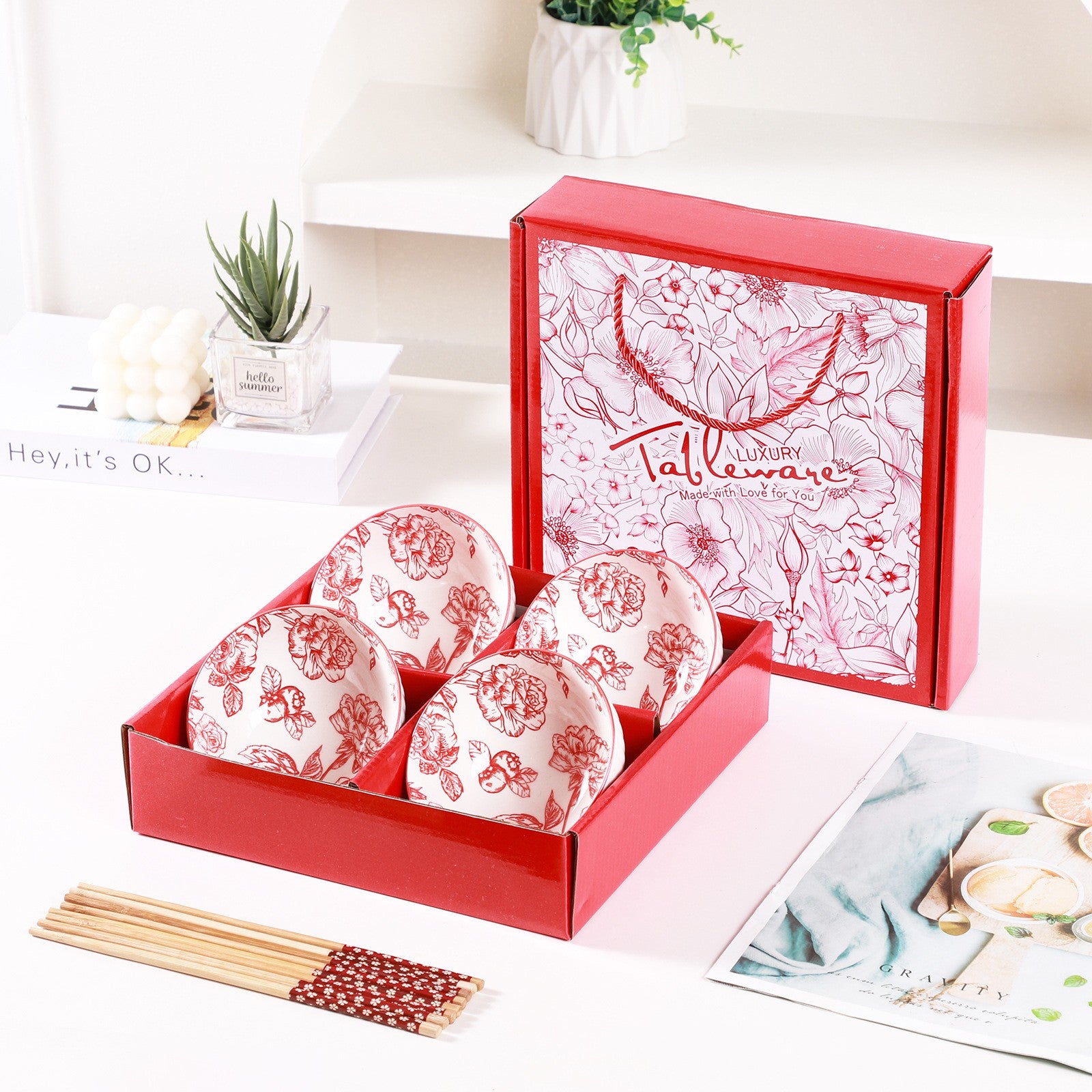 Custom Logo Japanese Snowflake Bowl Set | Premium Corporate Gifts and Custom Gifts
