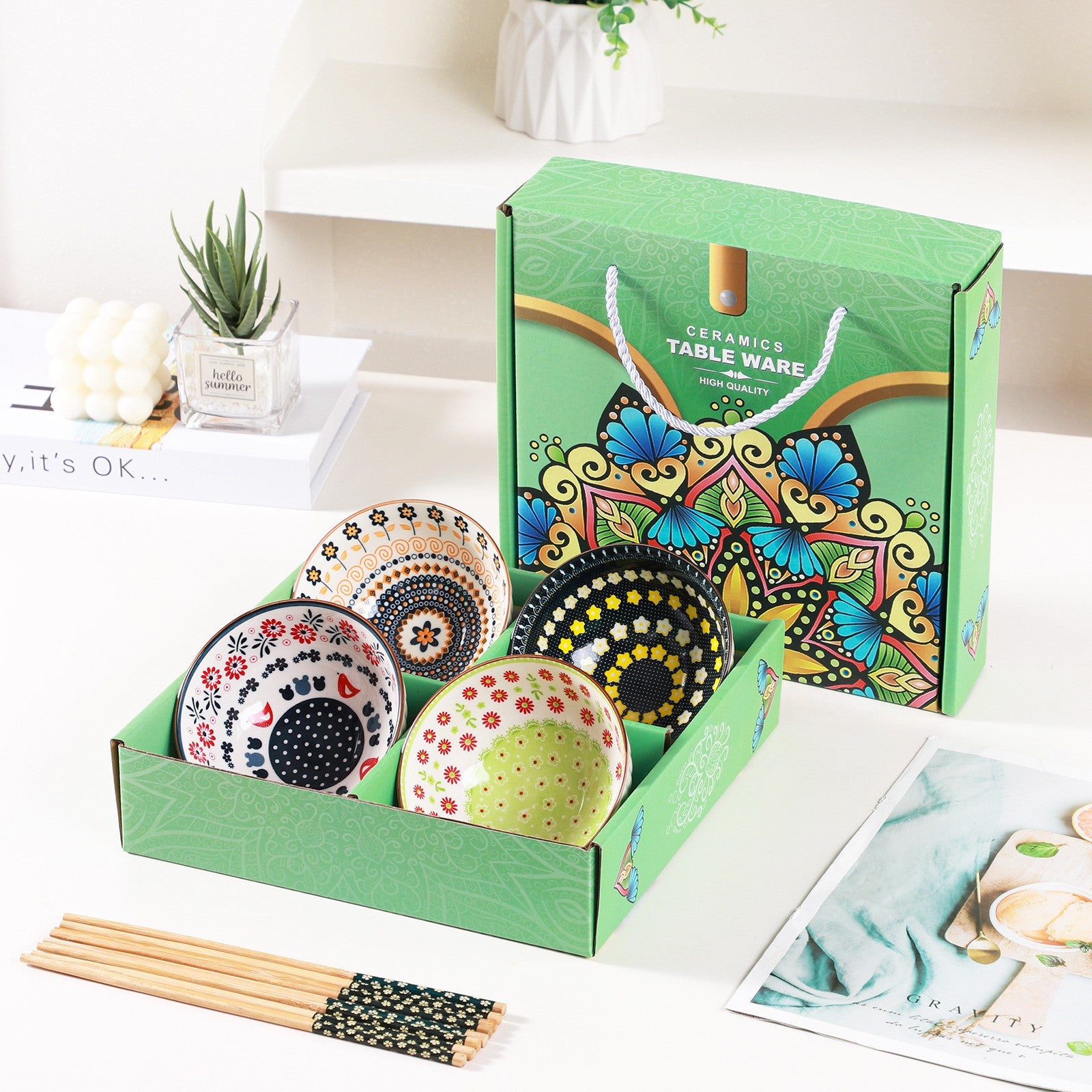 Custom Logo Japanese Snowflake Bowl Set | Premium Corporate Gifts and Custom Gifts